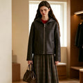 Torino Hooded Faux Leather Jacket