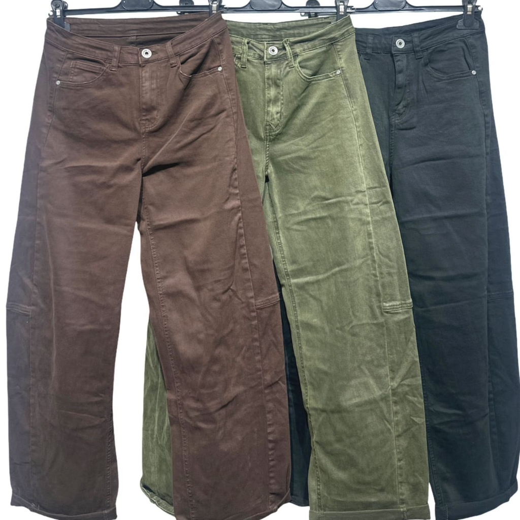 Italian Utility Wide Leg Jeans