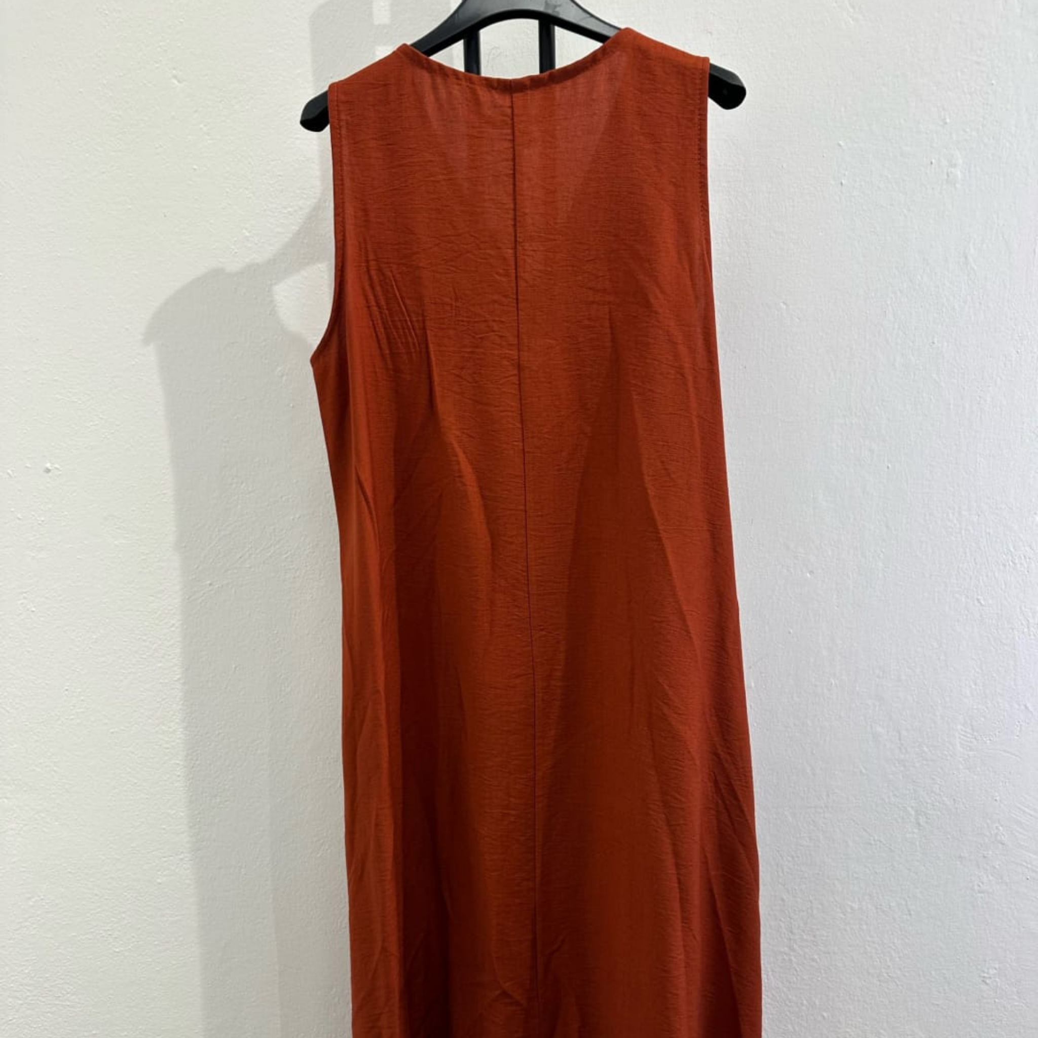 Italian Sleeveless Button Detail Maxi Dress