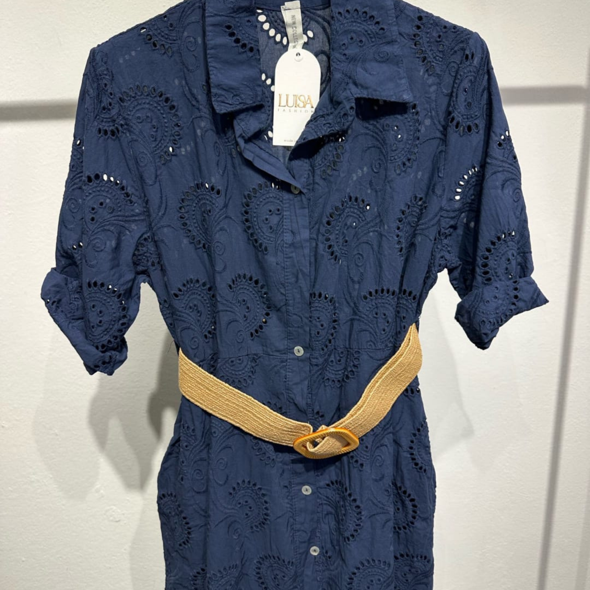 100% Cotton Broderie Anglaise Shirt Dress