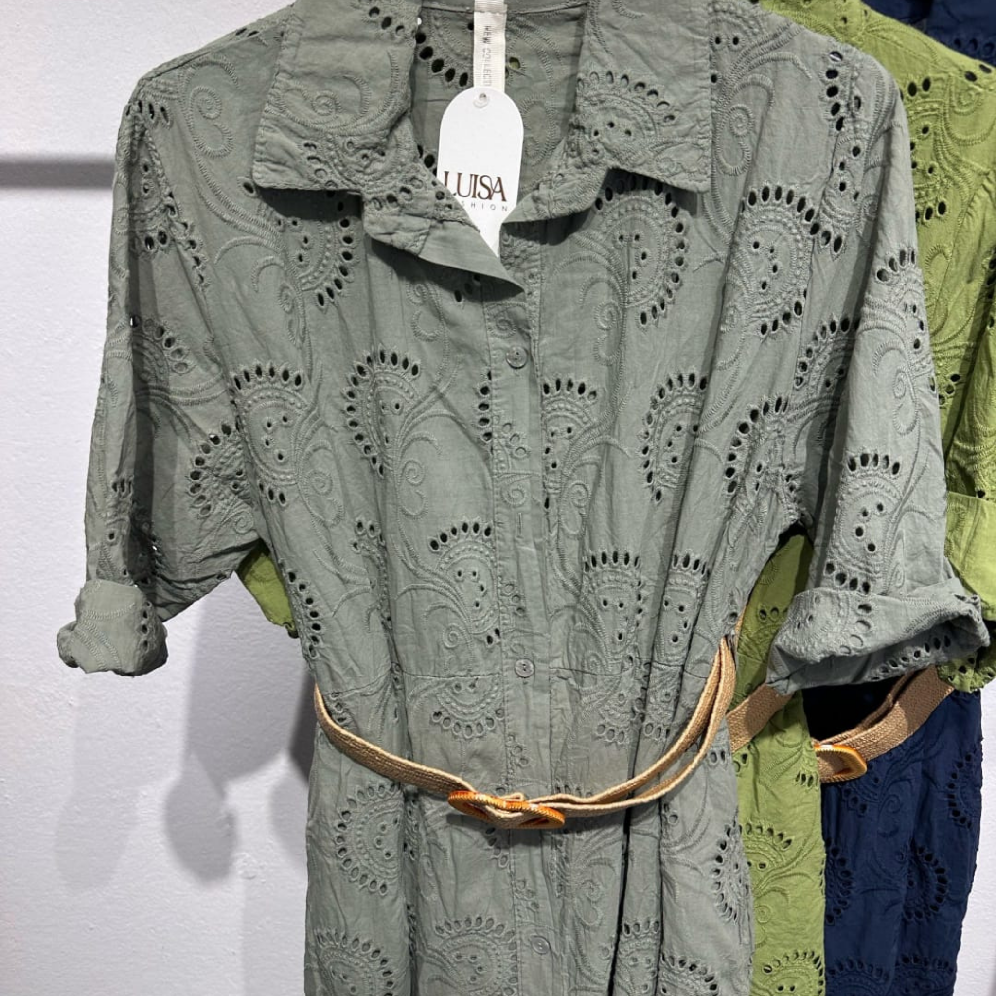 100% Cotton Broderie Anglaise Shirt Dress