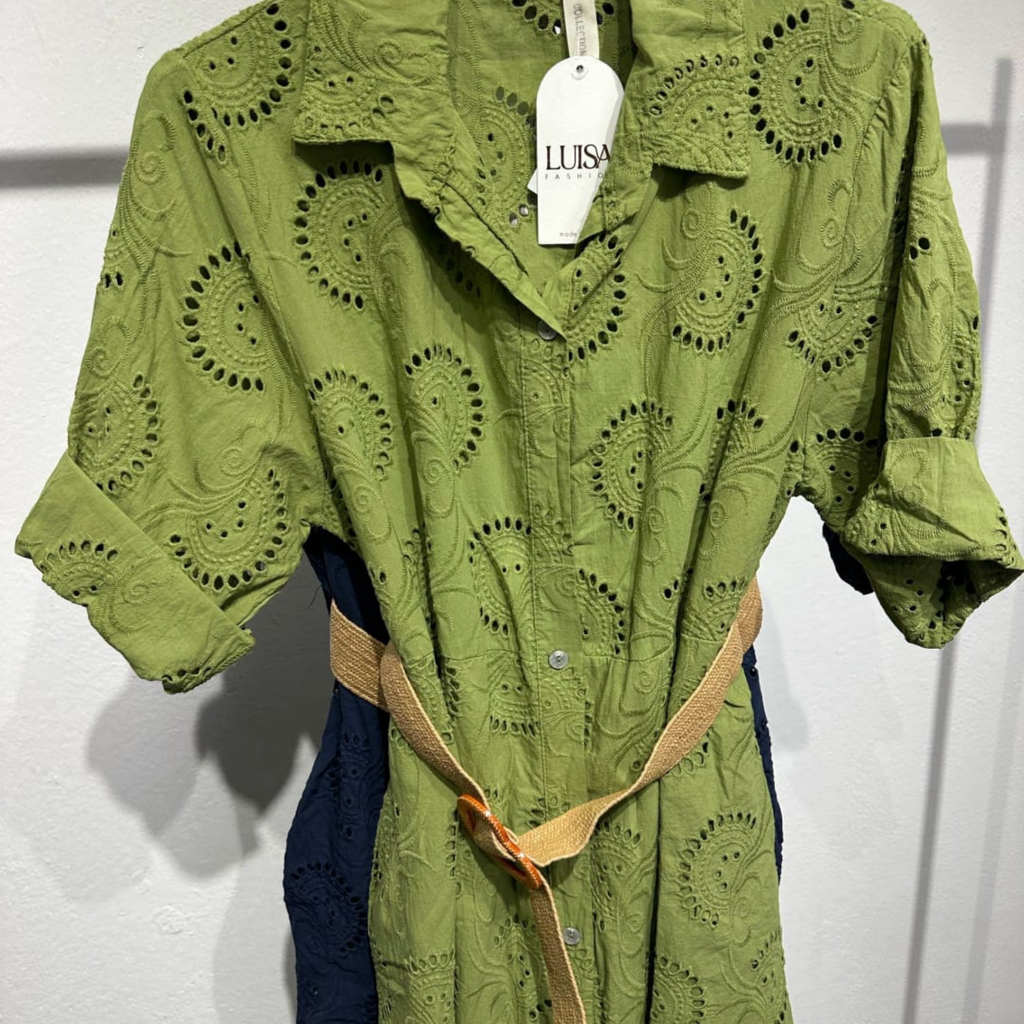 100% Cotton Broderie Anglaise Shirt Dress
