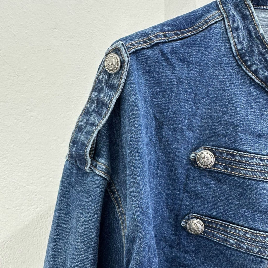 Italian Denim Military Jacket