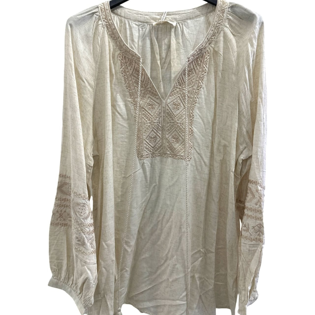 Italian Embroidered Boho Tunic Top