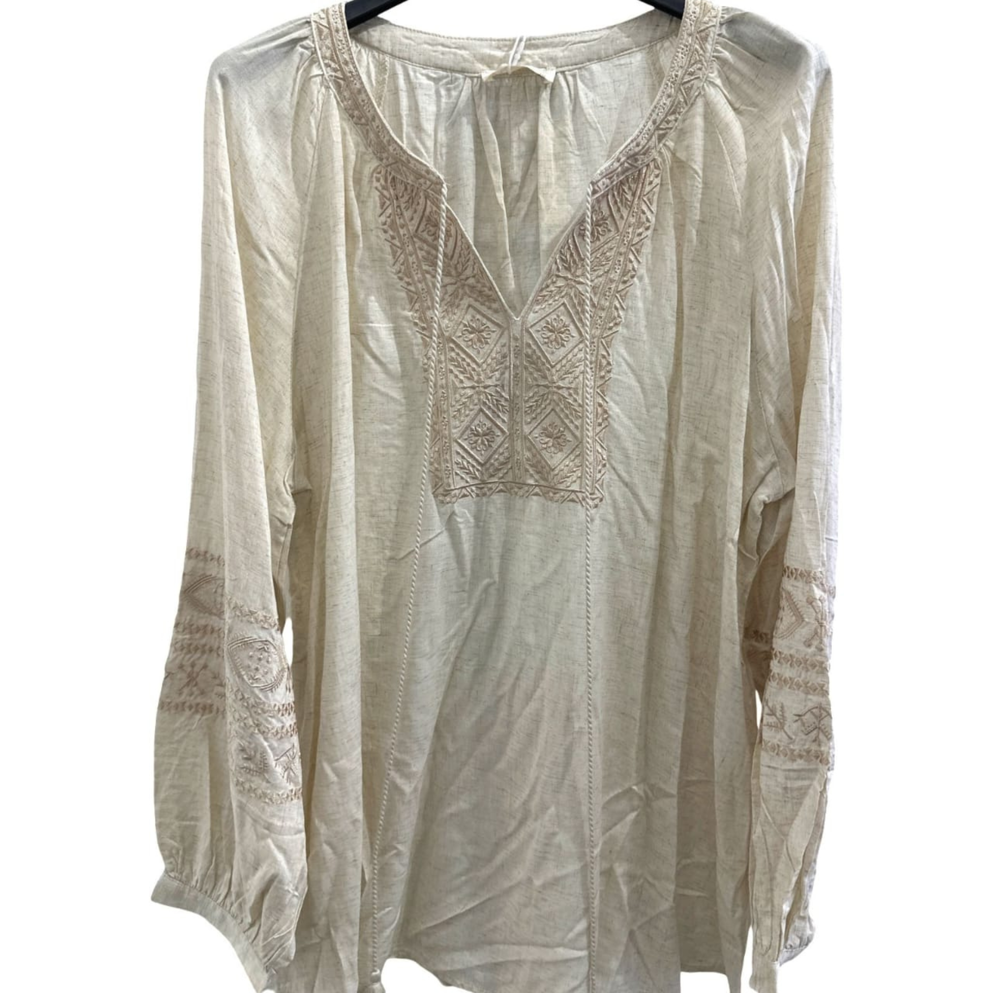 Italian Embroidered Boho Tunic Top
