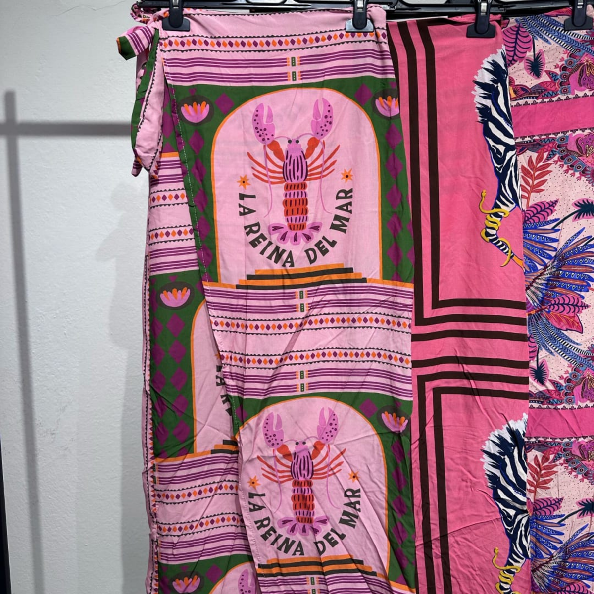 Italian Printed Wide-Leg Trousers