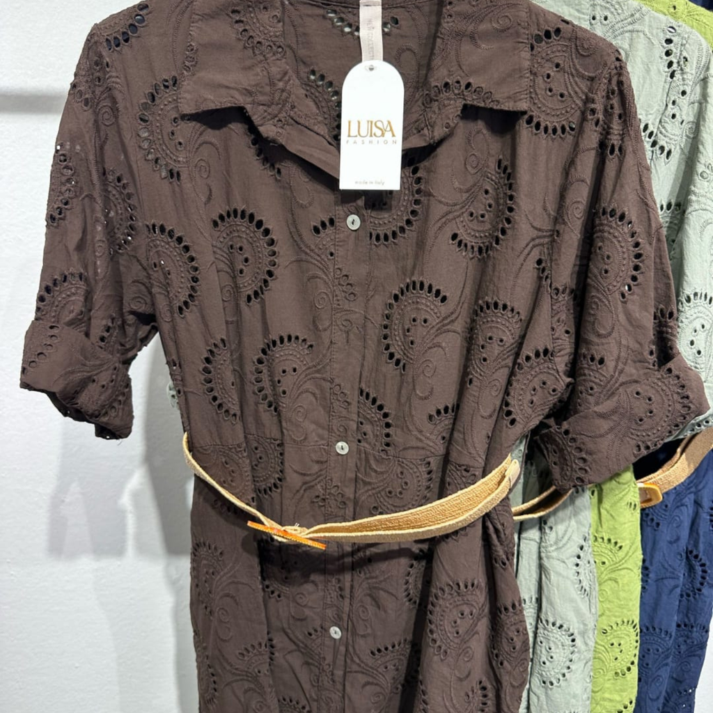100% Cotton Broderie Anglaise Shirt Dress