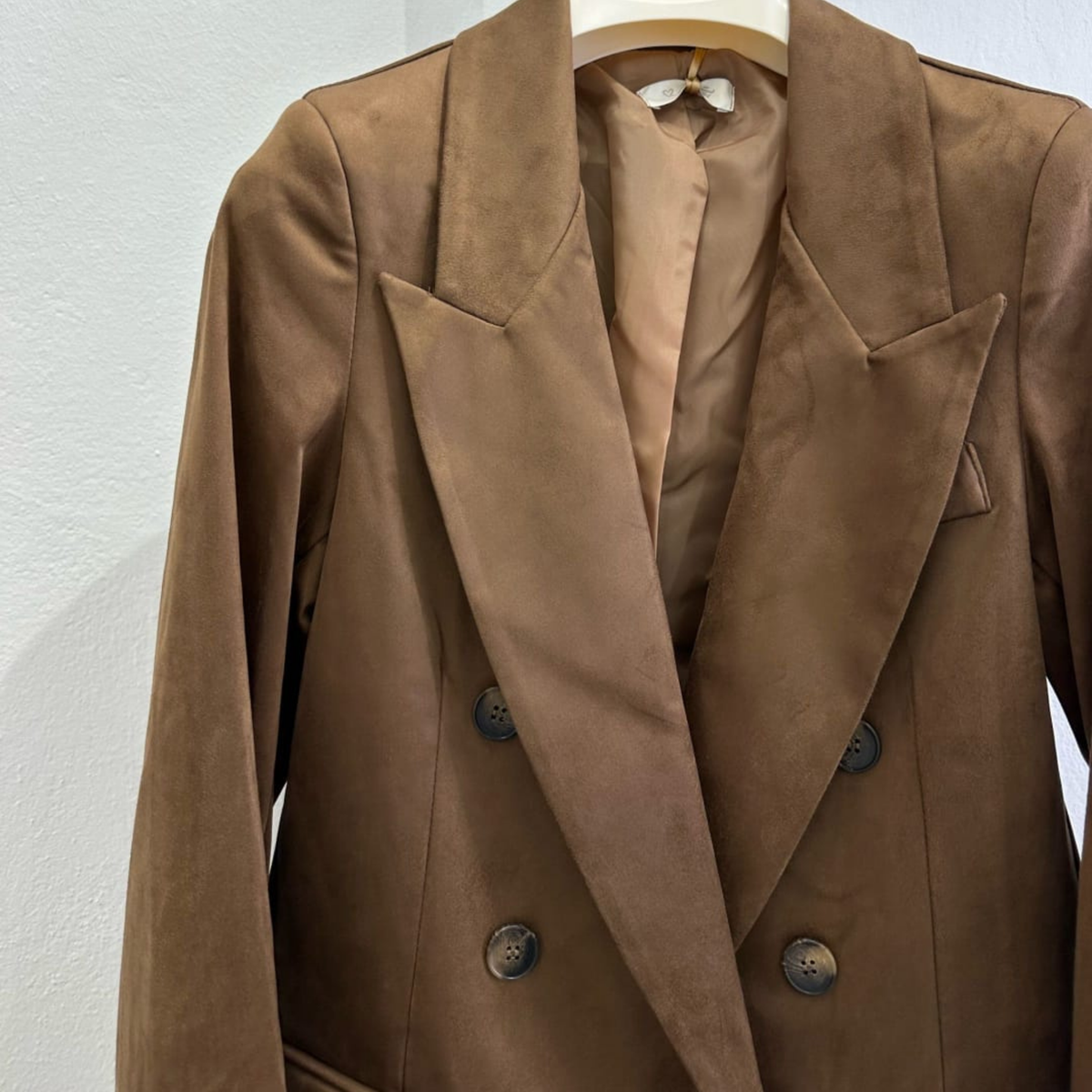 Siena Suede-Effect Double Breasted Blazer