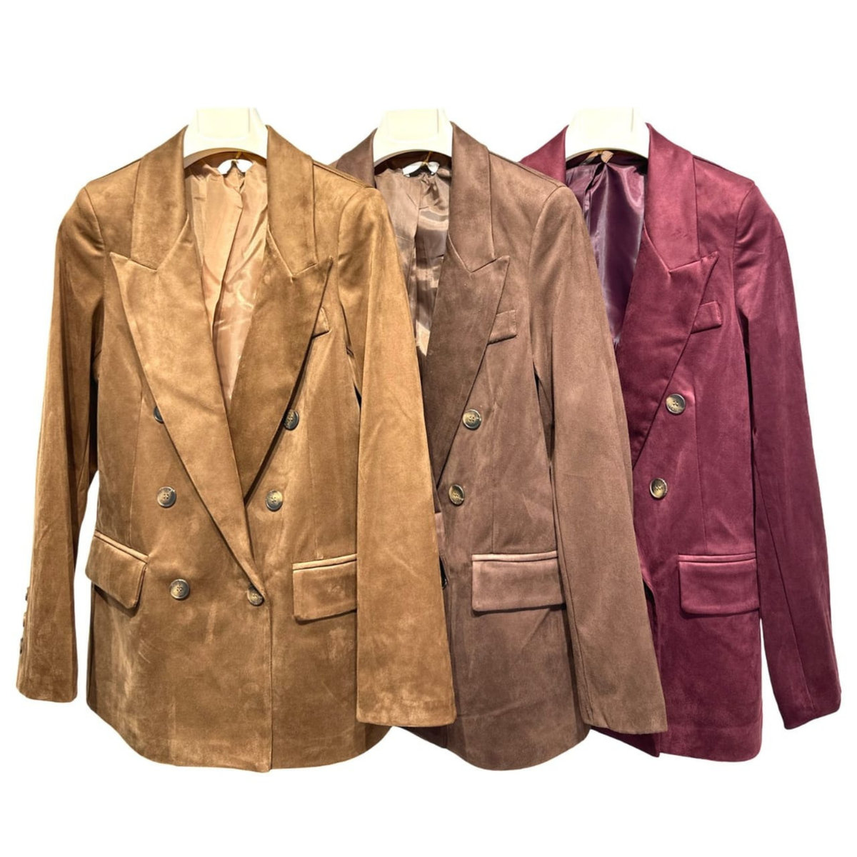 Siena Suede-Effect Double Breasted Blazer