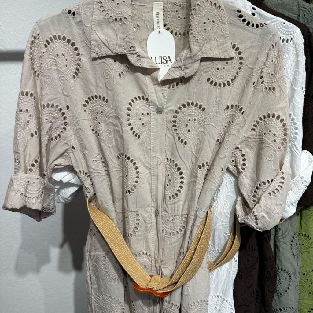 100% Cotton Broderie Anglaise Shirt Dress