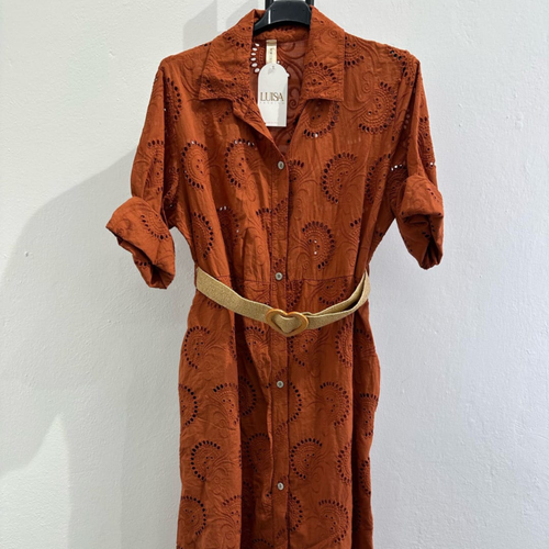 100% Cotton Broderie Anglaise Shirt Dress