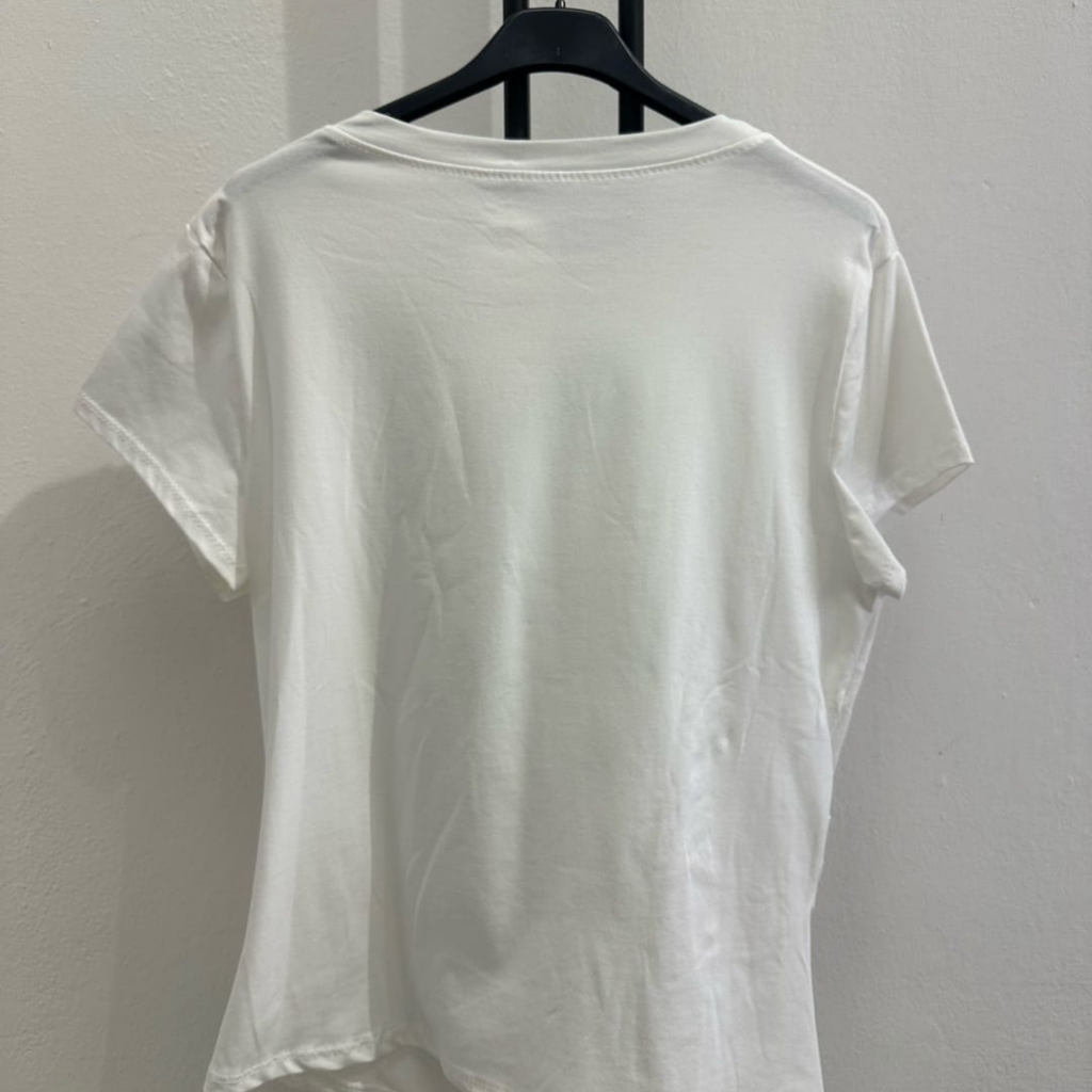 Italian Flower Buckle Side Detail Stretch Top