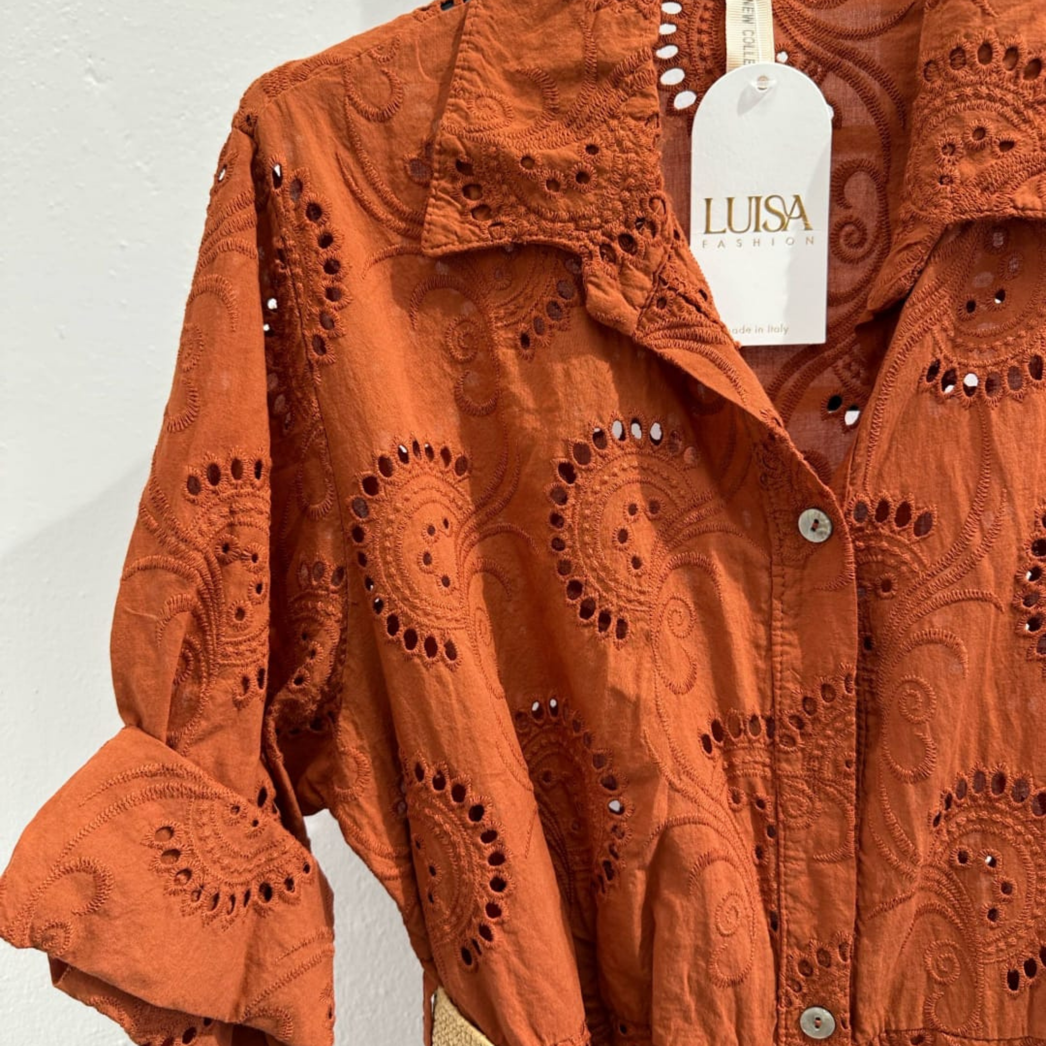 100% Cotton Broderie Anglaise Shirt Dress
