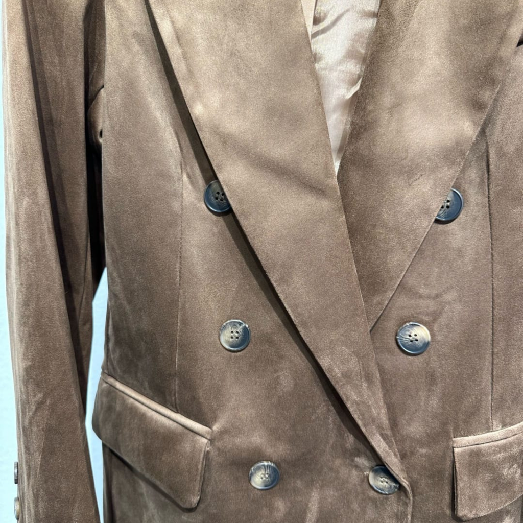 Siena Suede-Effect Double Breasted Blazer