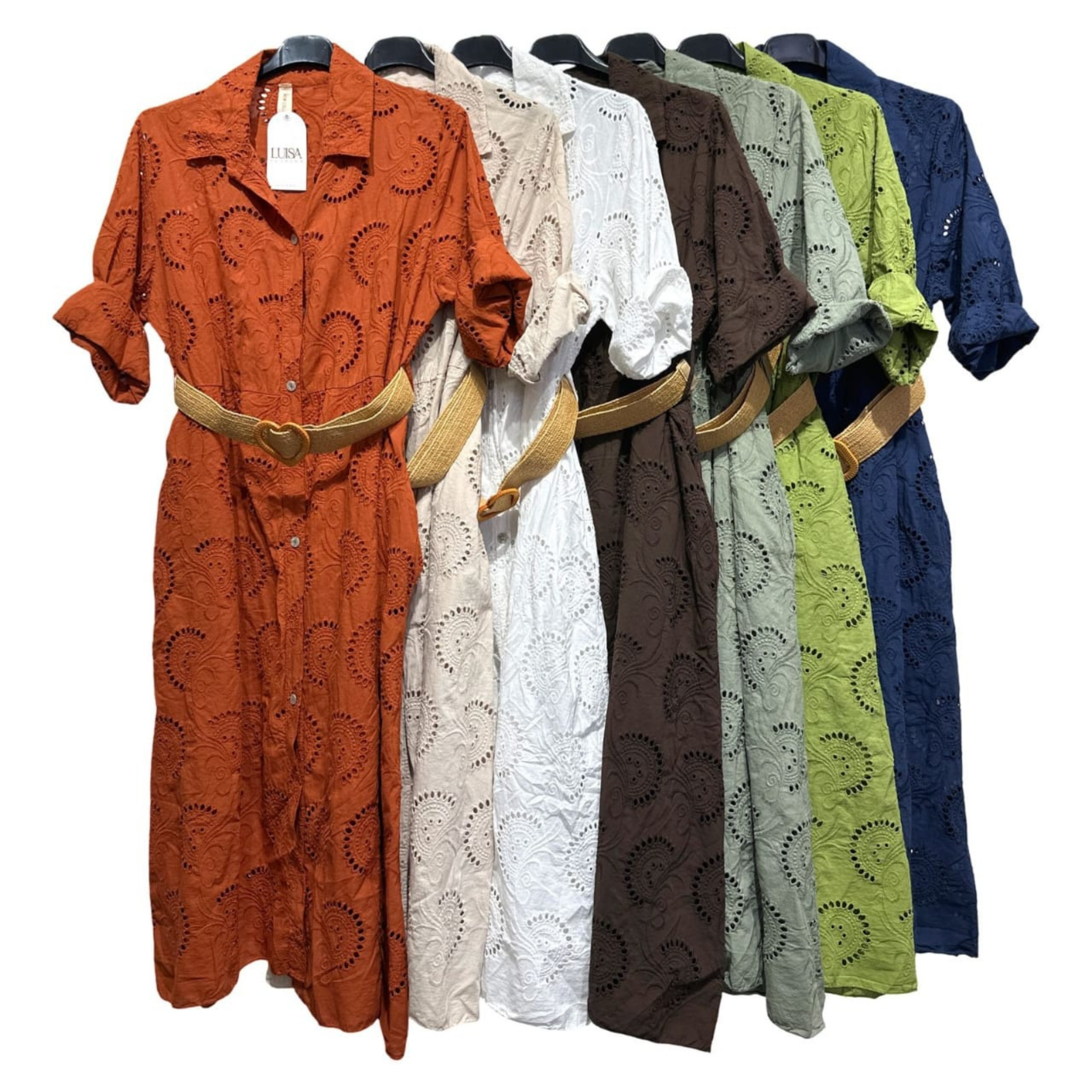 100% Cotton Broderie Anglaise Shirt Dress