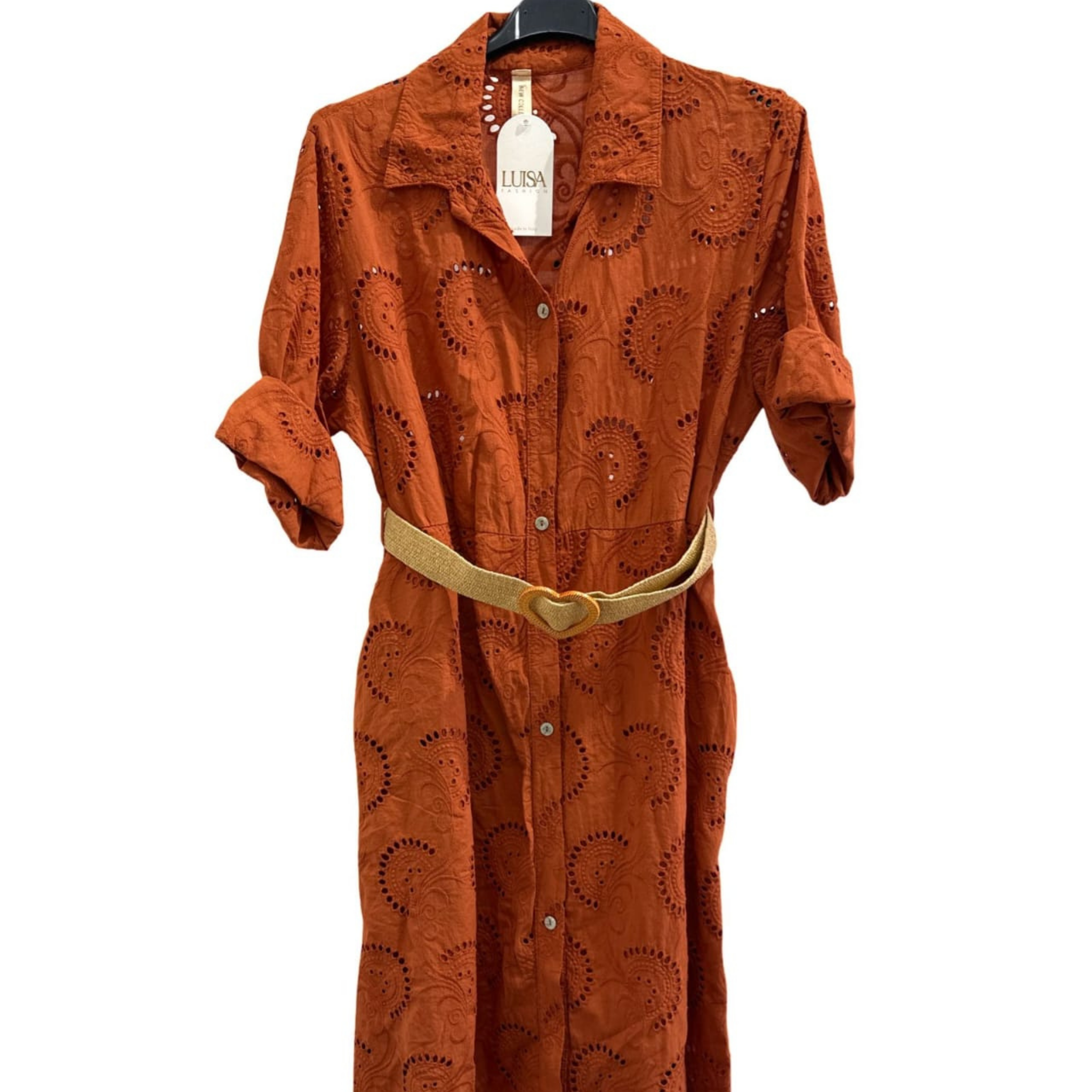 100% Cotton Broderie Anglaise Shirt Dress