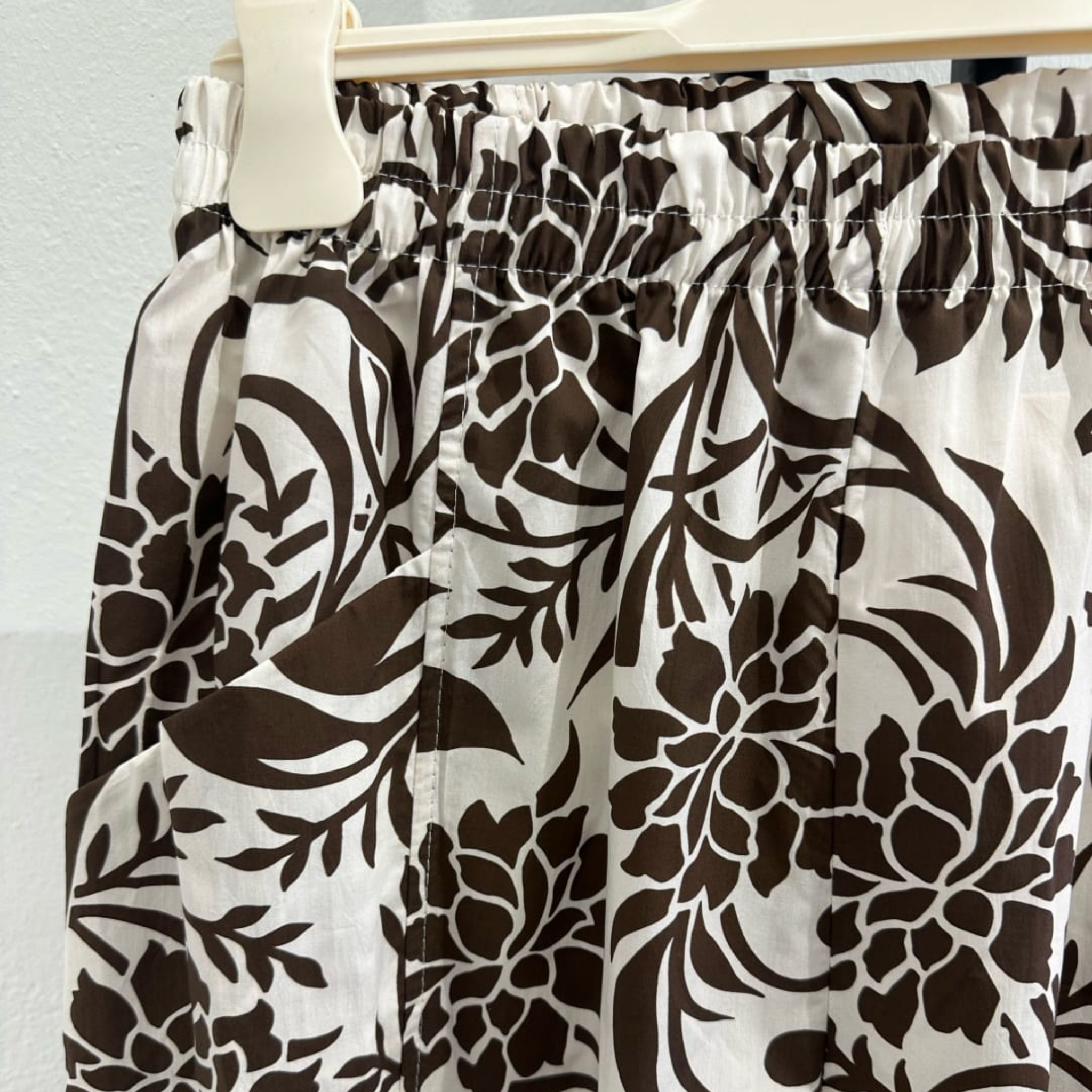 Italian Wide-Leg Floral Print Trousers