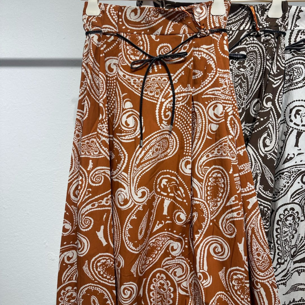 Italian Paisley Print Wide Leg Culottes