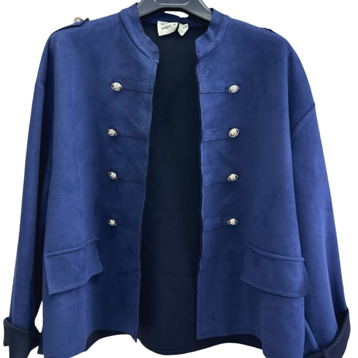 Military Detail Suede Jacket