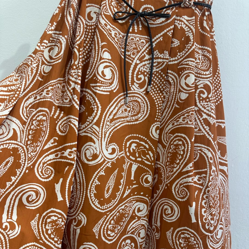 Italian Paisley Print Wide Leg Culottes