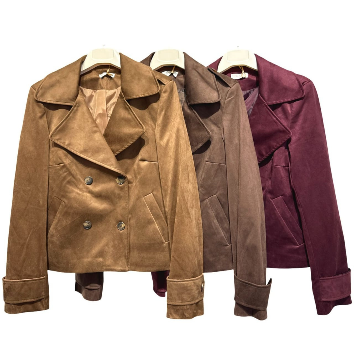 Suede Touch Double-Breasted Jacket