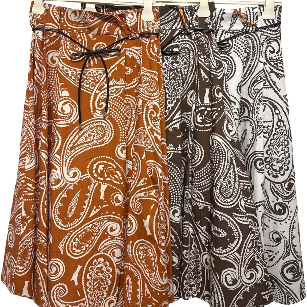 Italian Paisley Print Wide Leg Culottes