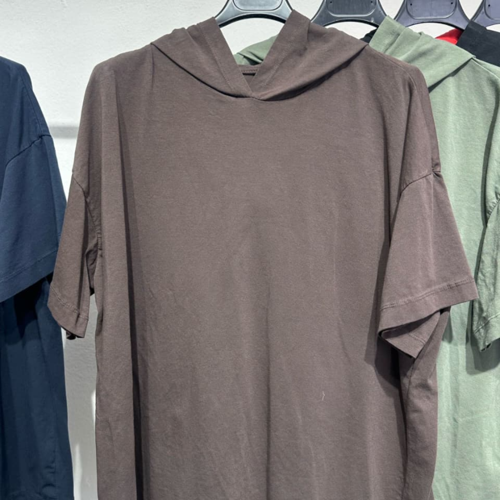 Cotton Blend Hooded T-Shirt