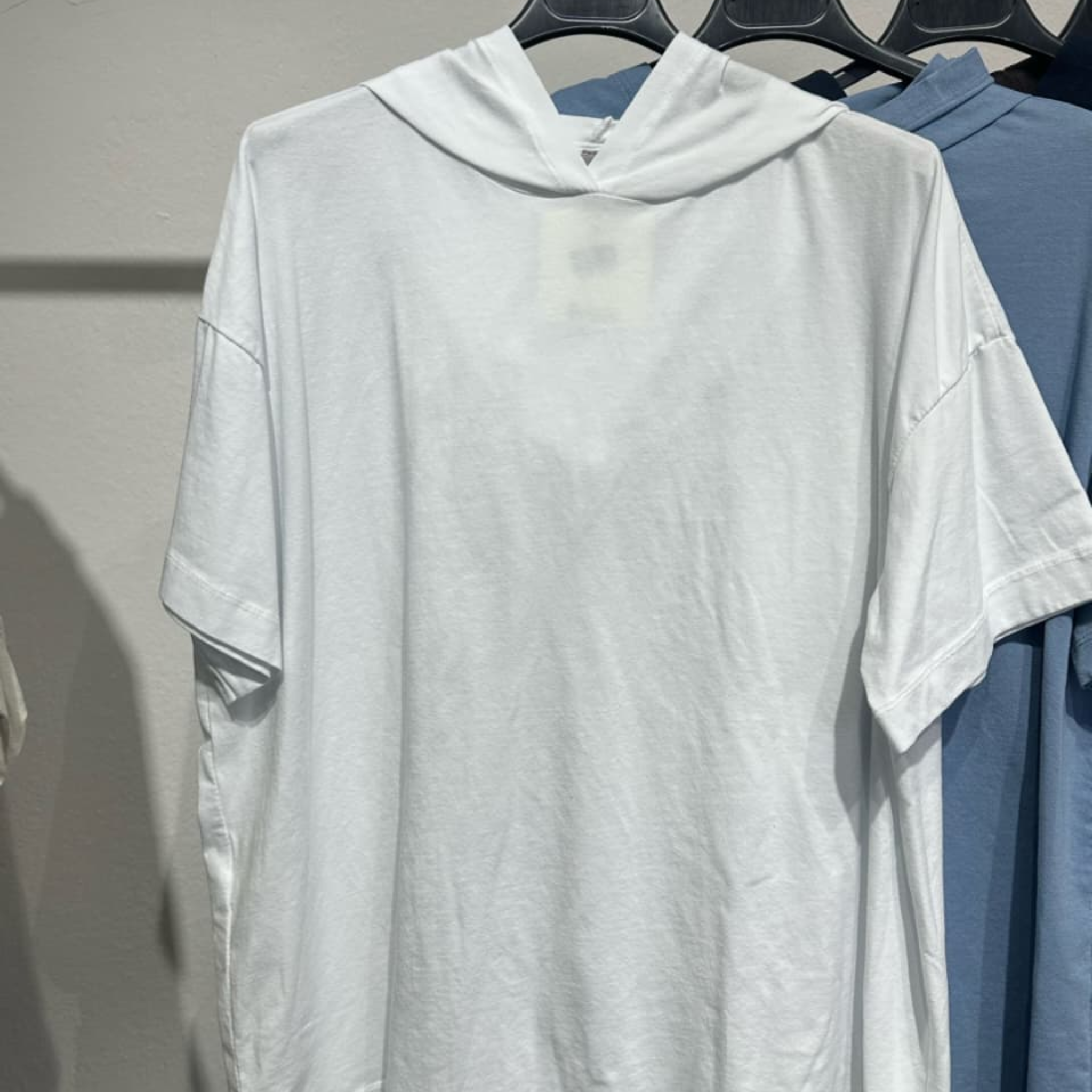 Cotton Blend Hooded T-Shirt