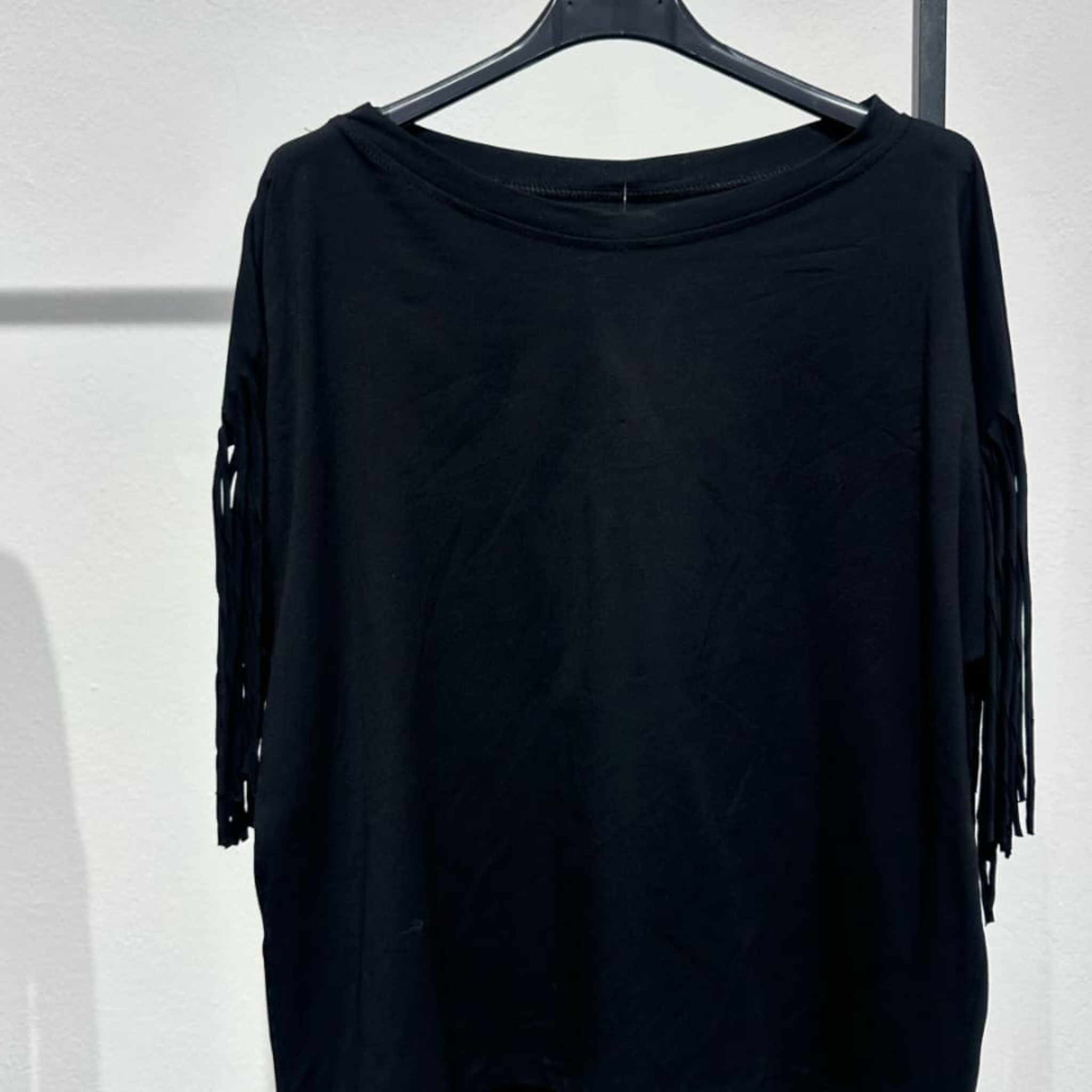 Cotton Blend Fringe Top