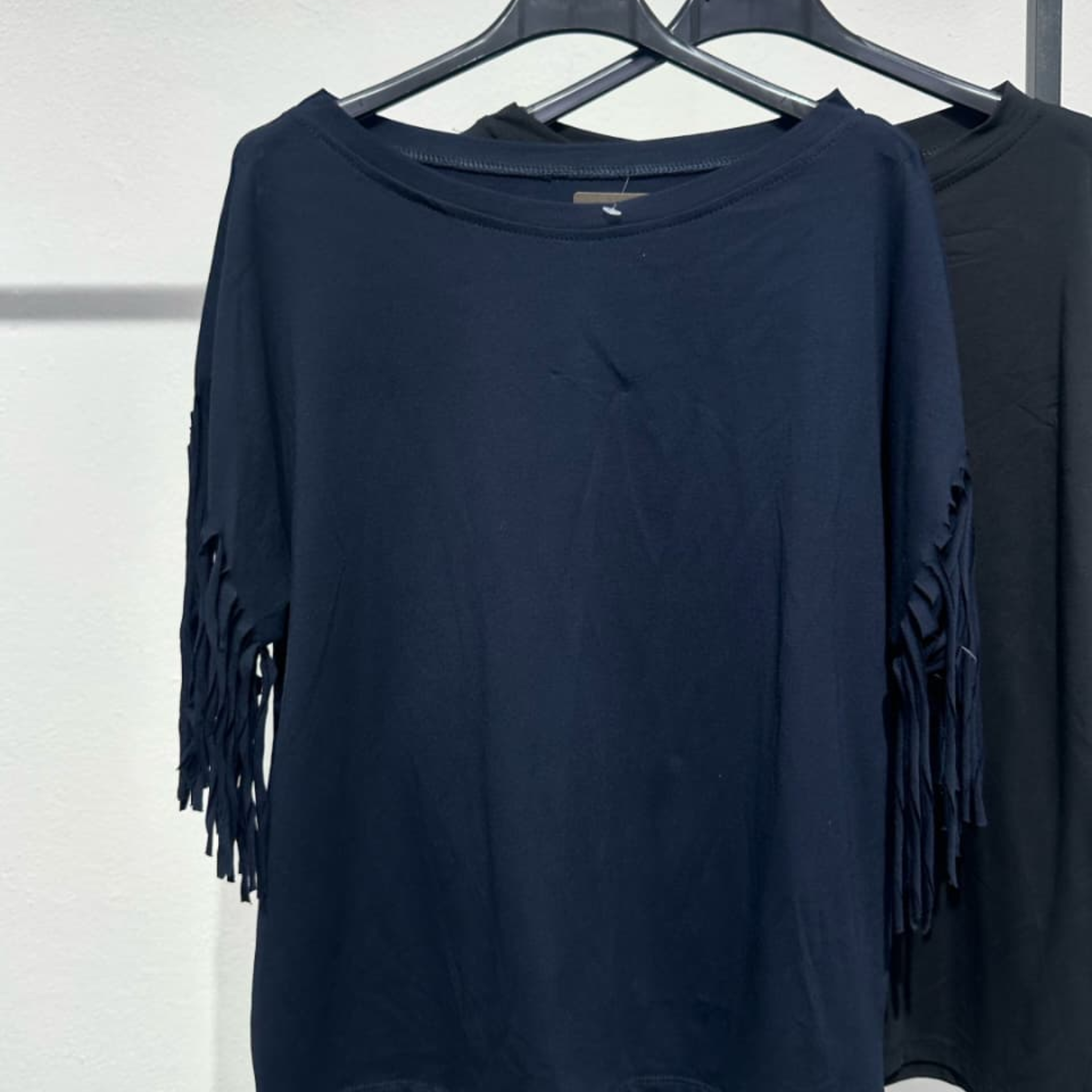 Cotton Blend Fringe Top