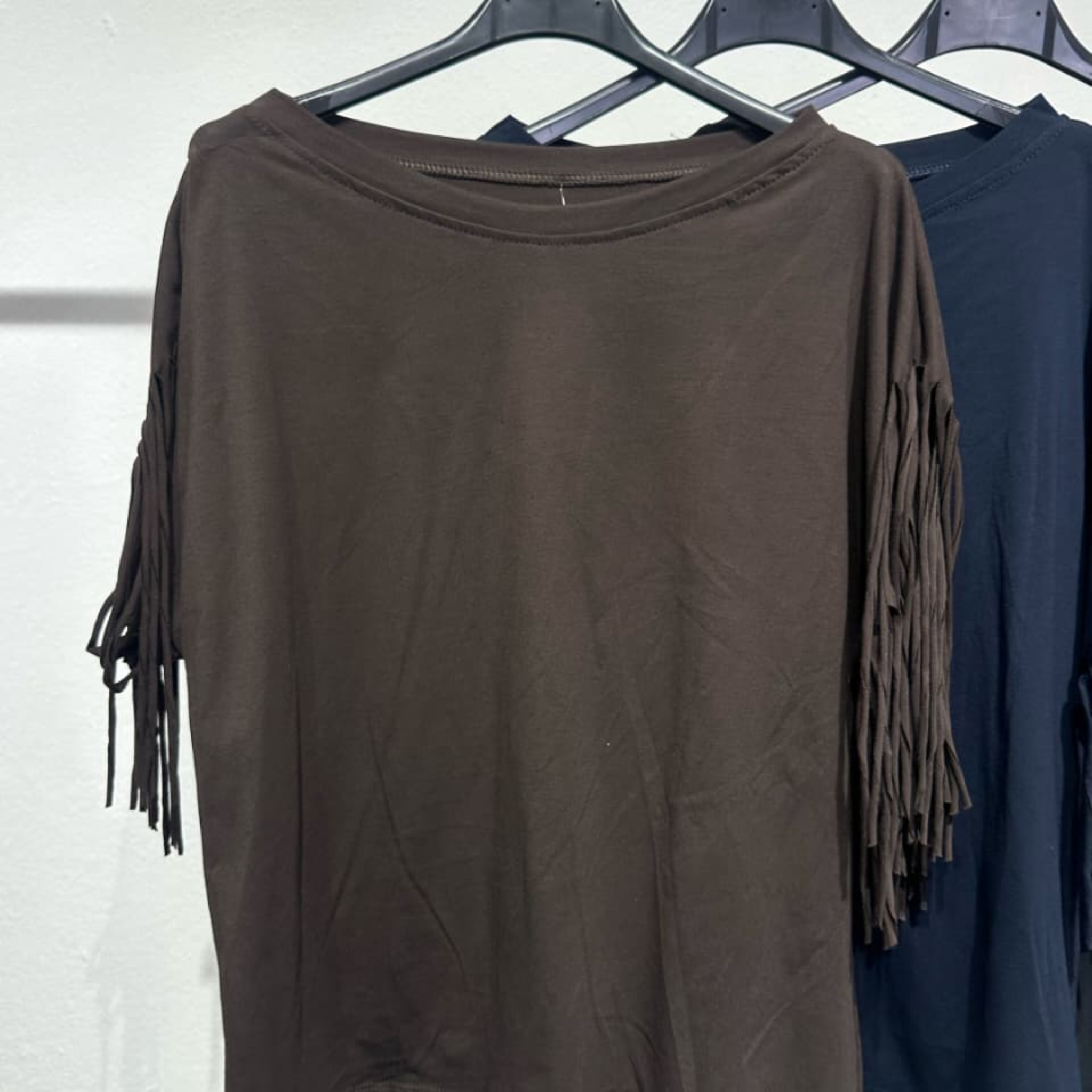 Cotton Blend Fringe Top