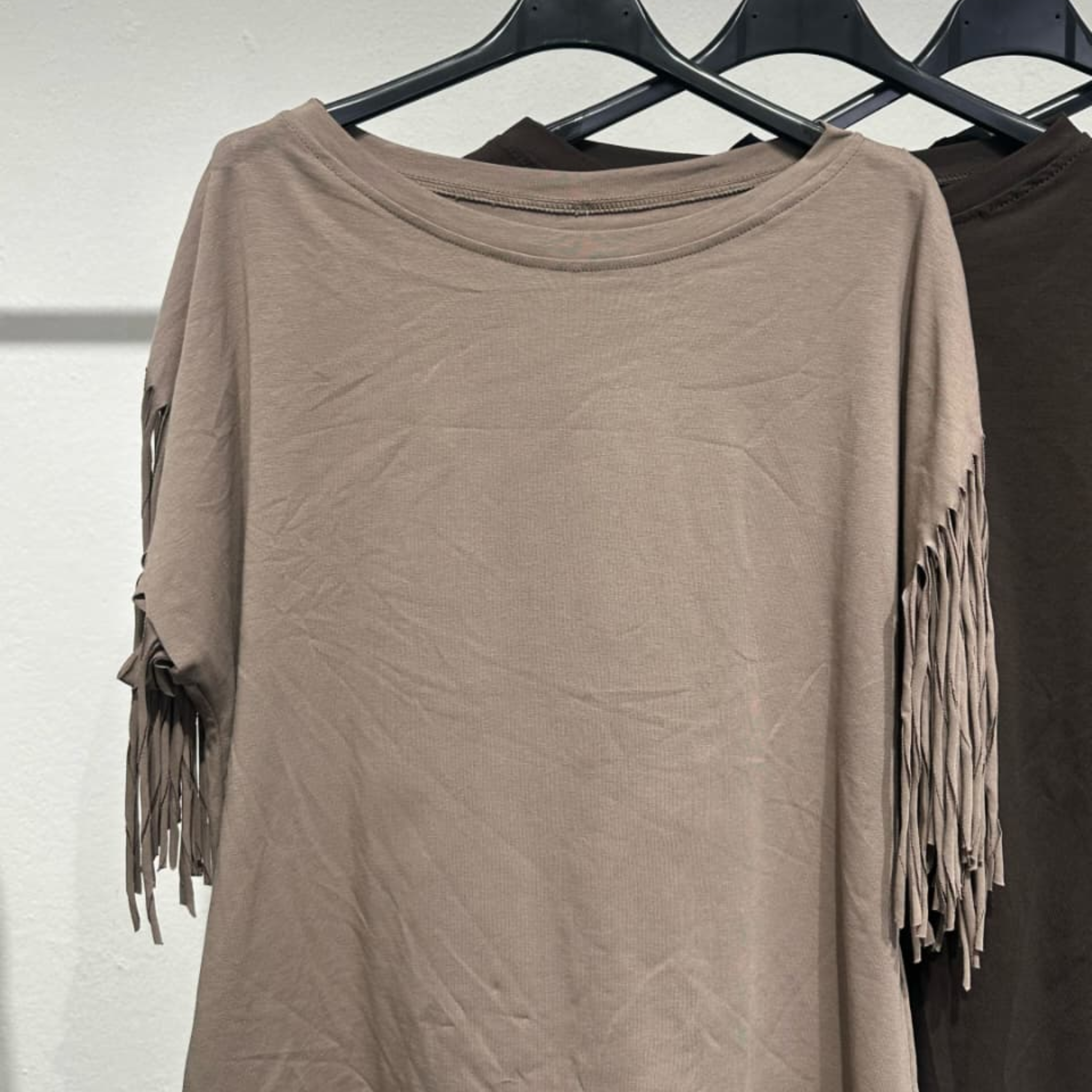 Cotton Blend Fringe Top