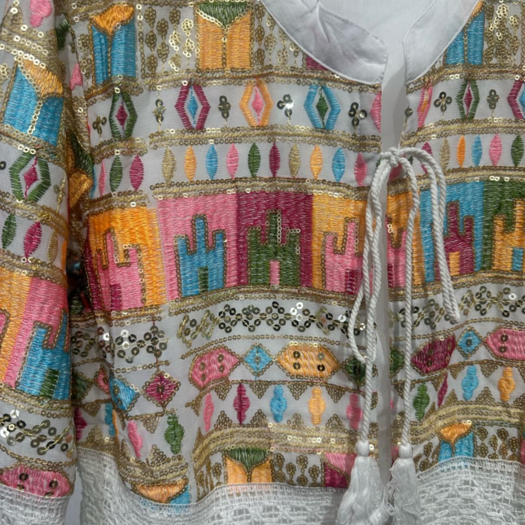 100% Cotton Embroidered Boho Blouse
