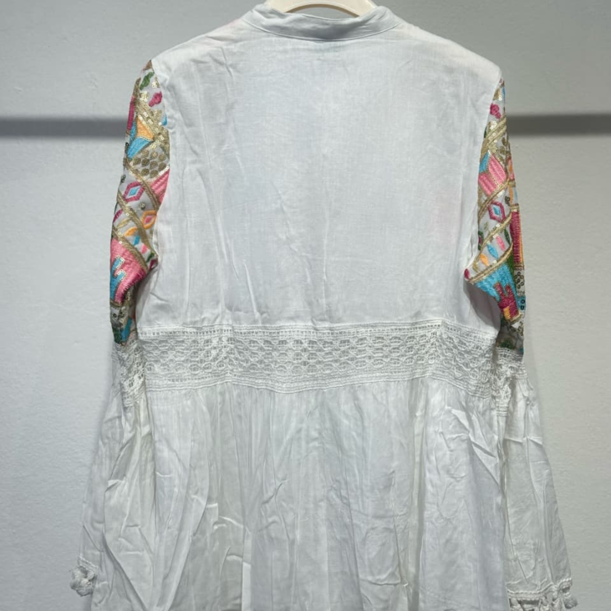 100% Cotton Embroidered Boho Blouse