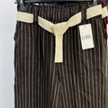 100% Linen Striped Belted Pants