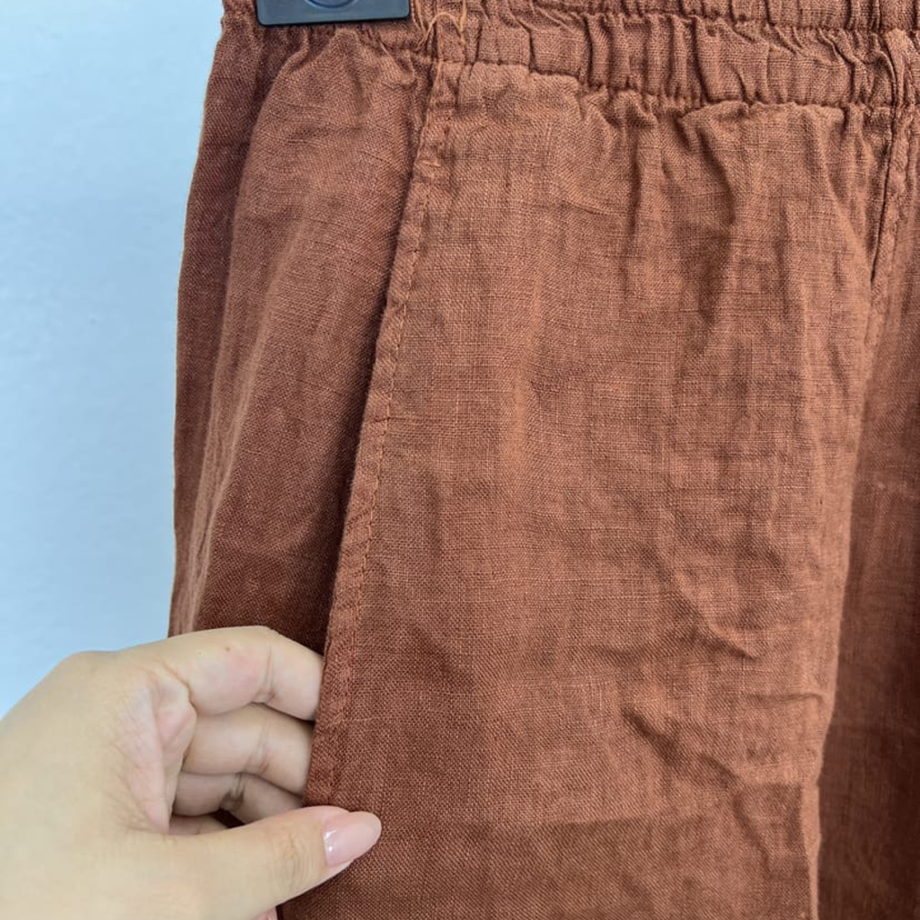 100% Linen Wide-Leg Pants
