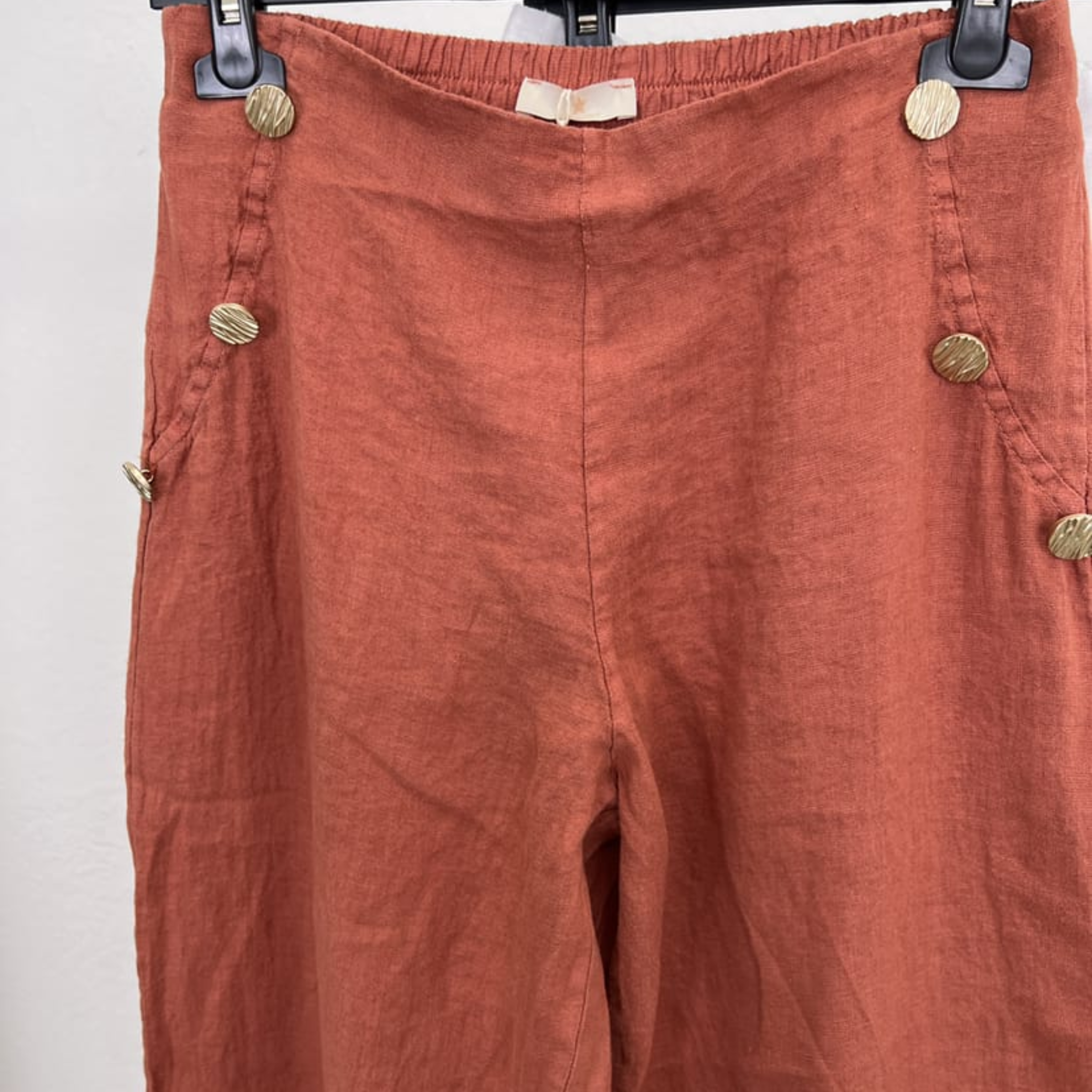100% Linen Wide-Leg Pants
