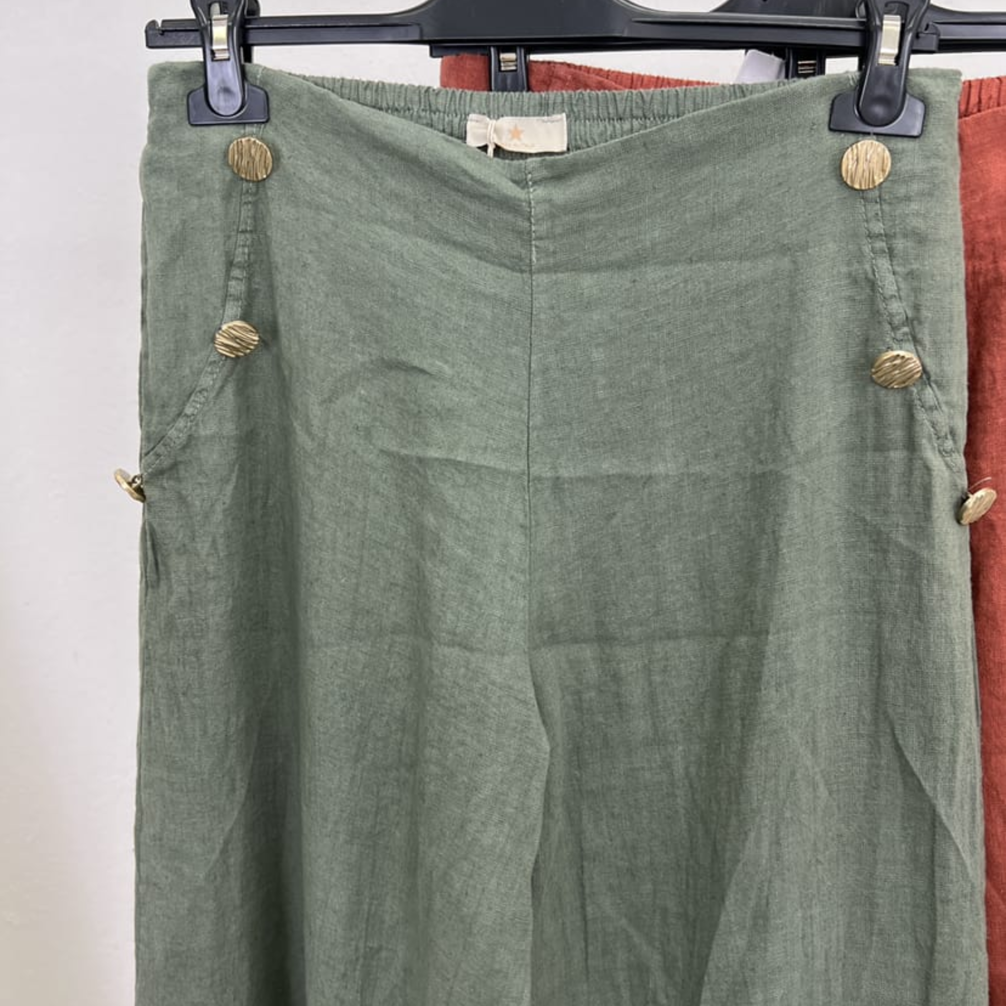 100% Linen Wide-Leg Pants