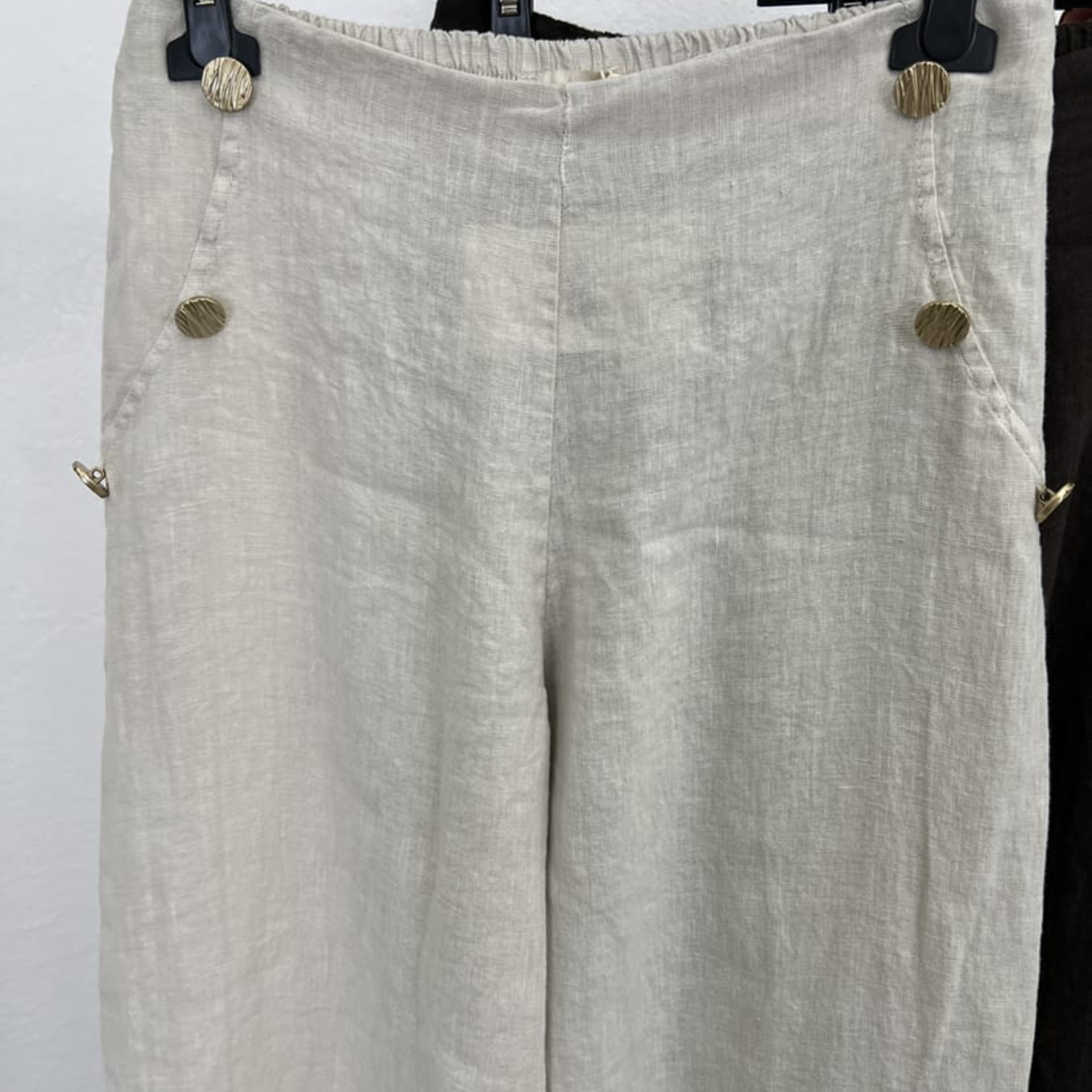 100% Linen Wide-Leg Pants