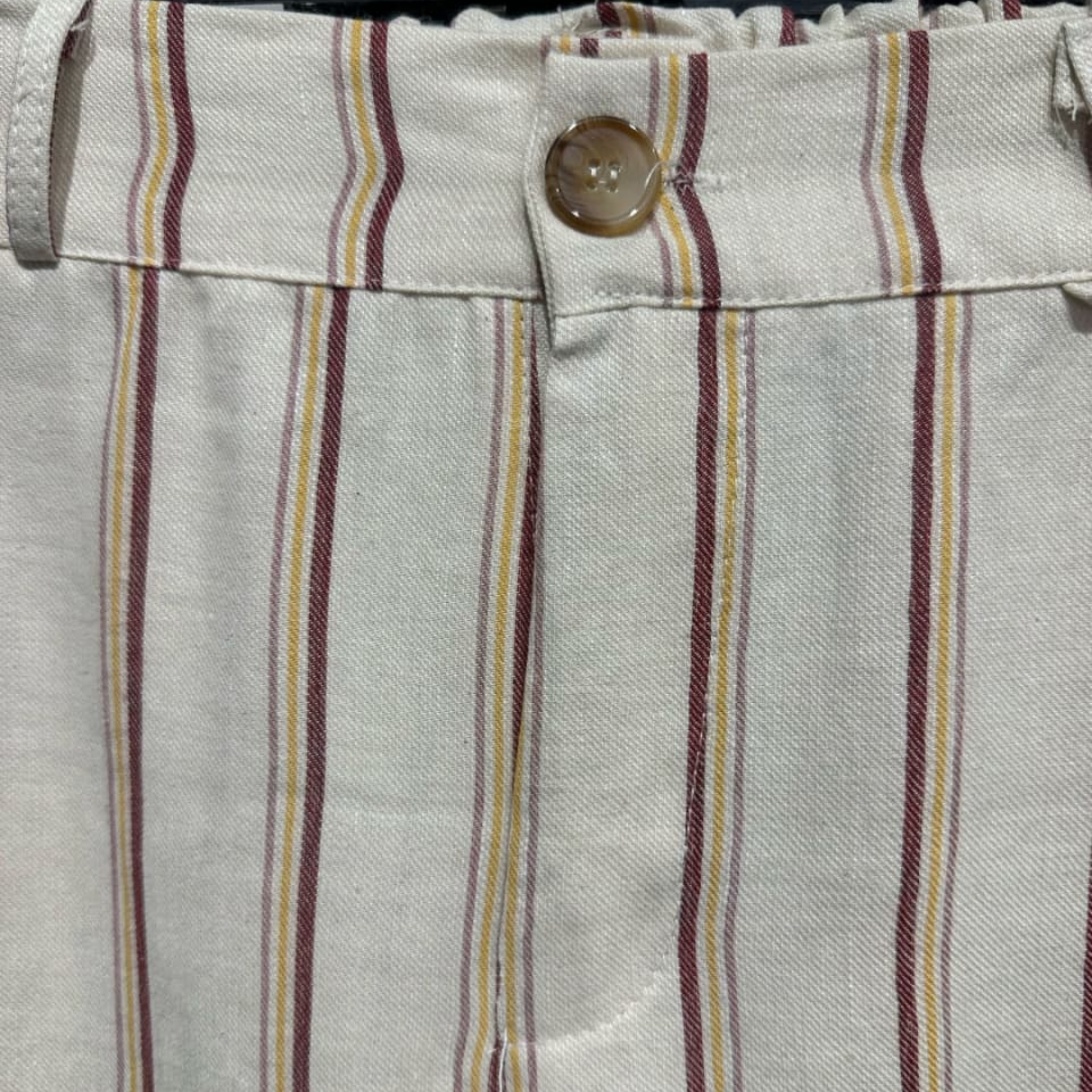 Striped Linen Blend Wide-Leg Pants