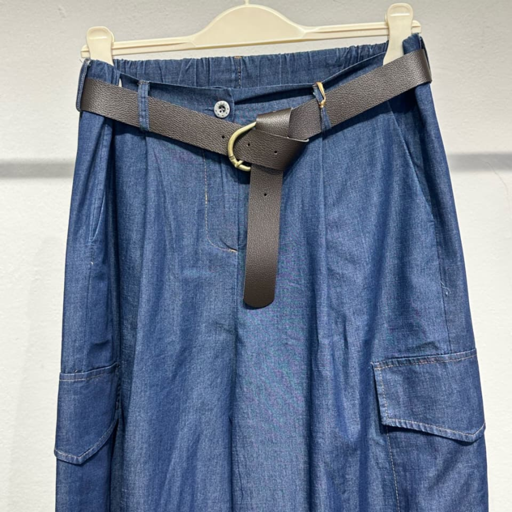 Relaxed Denim Balloon Pants