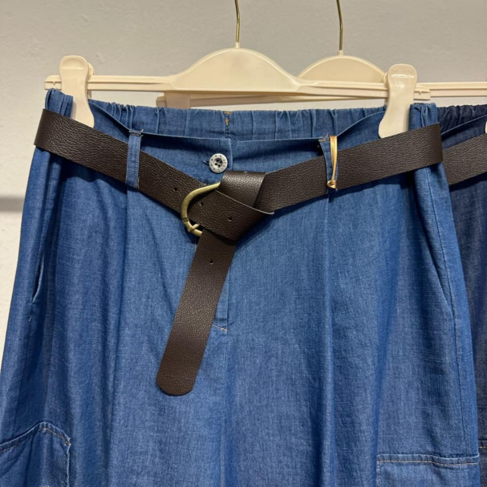 Relaxed Denim Balloon Pants