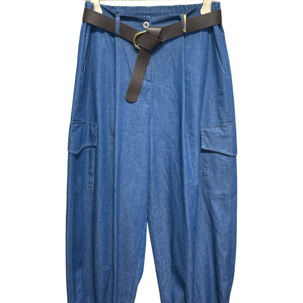 Relaxed Denim Balloon Pants