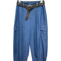 Relaxed Denim Balloon Pants