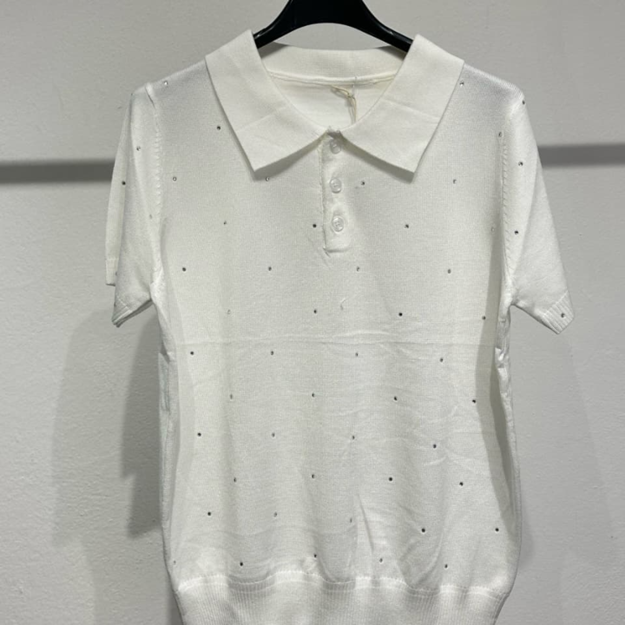 100% Viscose Polo Knit Top