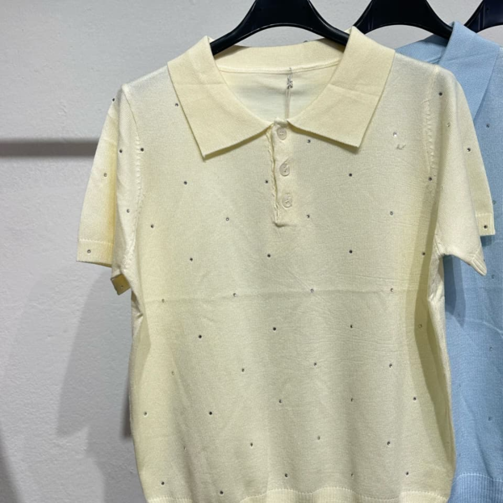 100% Viscose Polo Knit Top