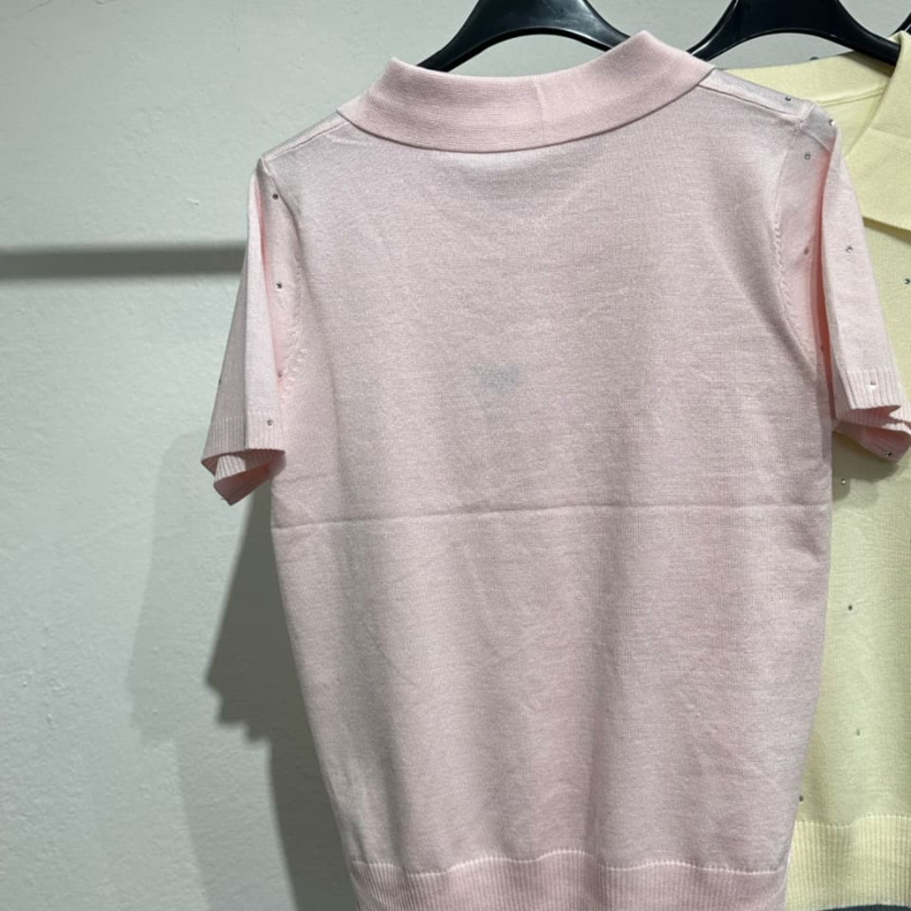 100% Viscose Polo Knit Top