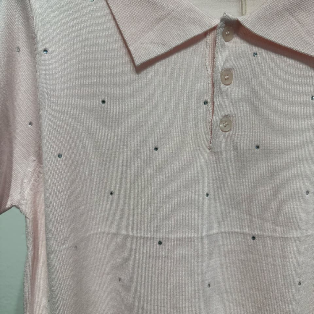 100% Viscose Polo Knit Top