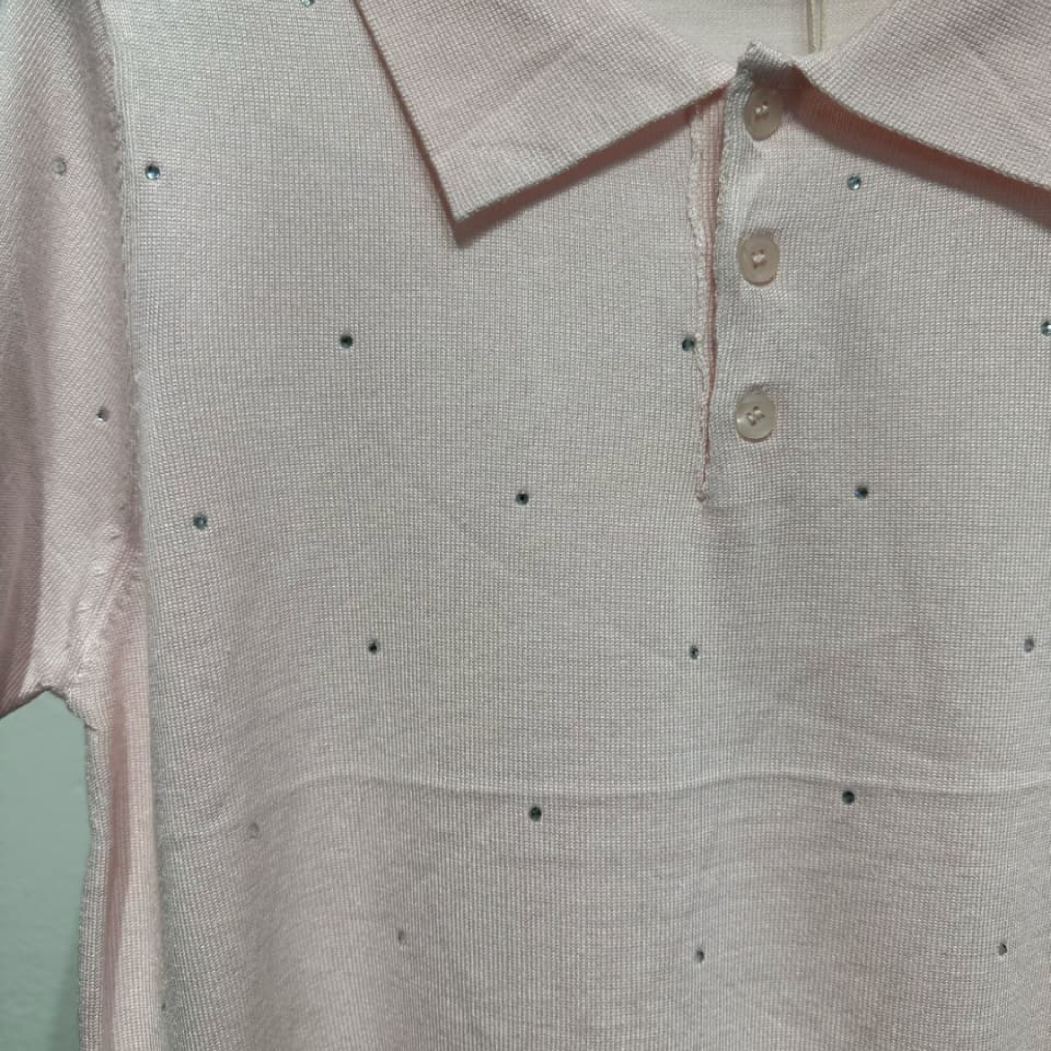 100% Viscose Polo Knit Top