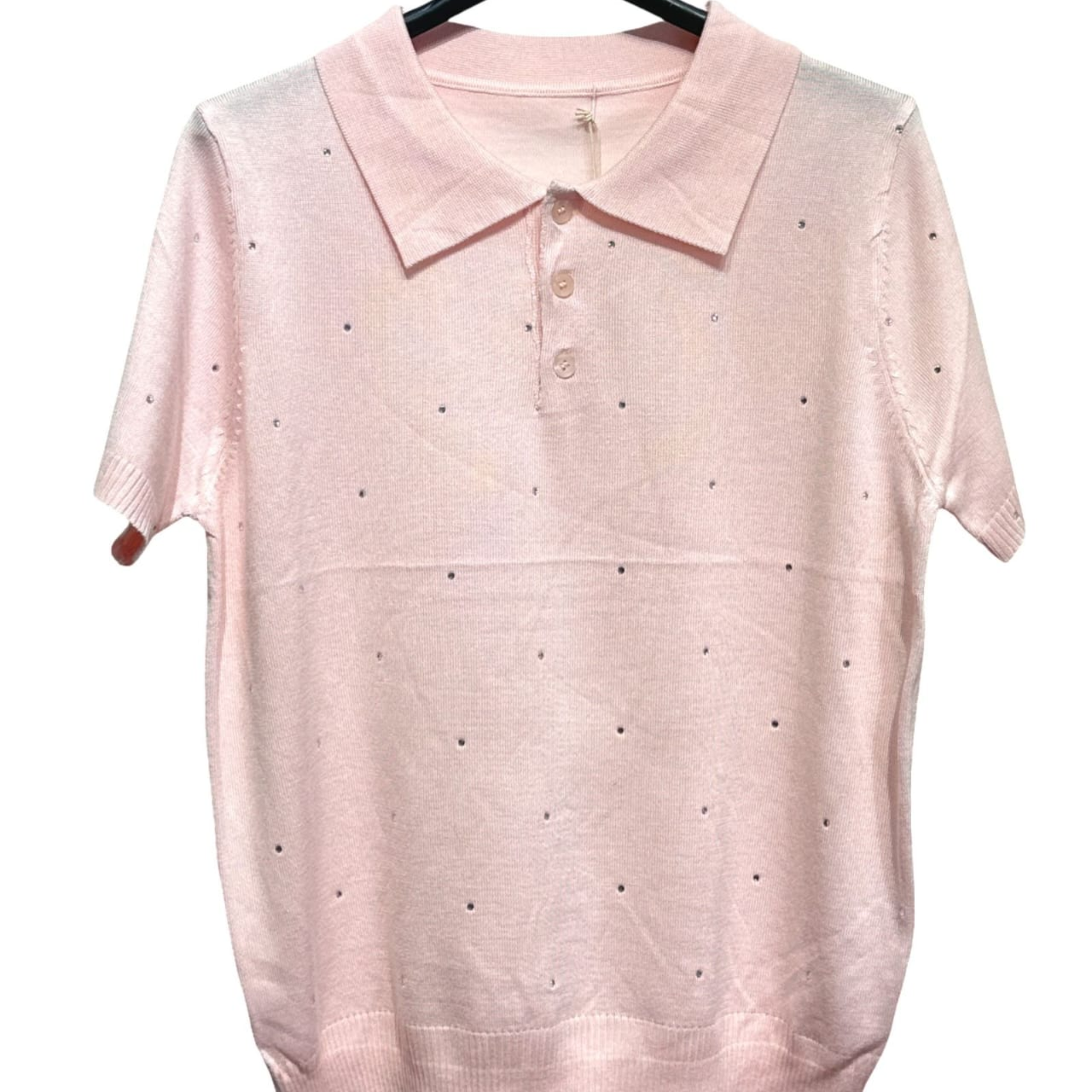100% Viscose Polo Knit Top